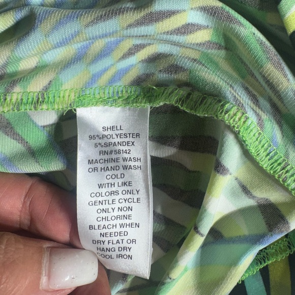 Maggy London Green and Black Print Midi Dress - Picture 9 of 10